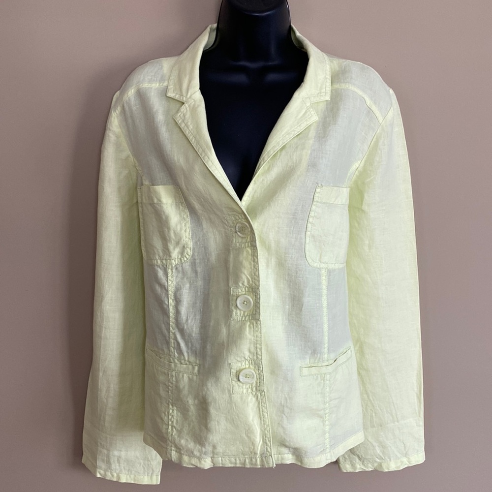 Chico’s 100% Linen Yellow Blazer - size 2